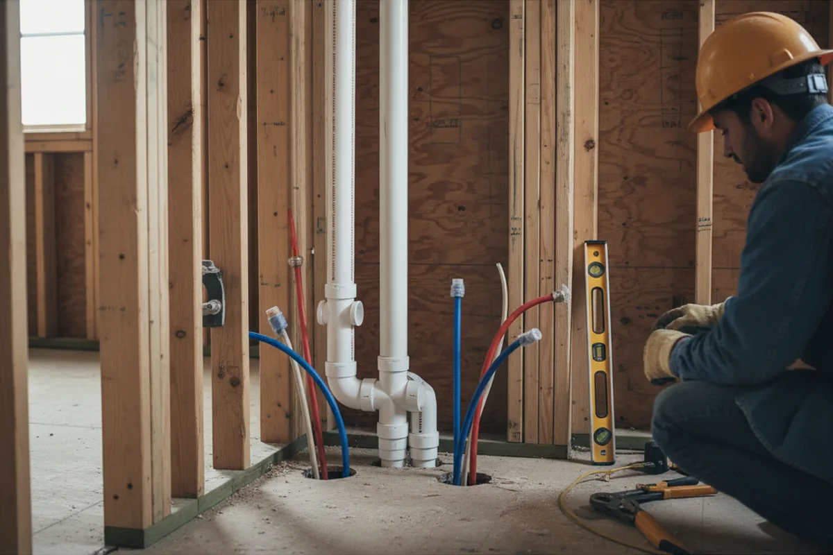 Drain and supply rough-in during Drain Cleaning in Buckeye Lake
